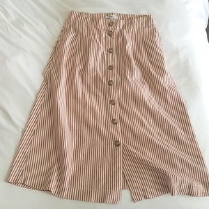 Rust Striped Midi Skirt - Madewell